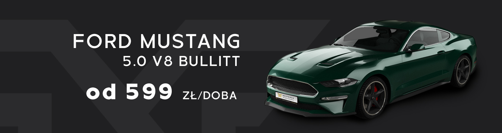 Ford Mustang Bullitt Wynajem samochodów w promocji taniej Trójmiasto